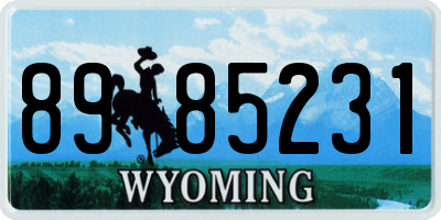 WY license plate 8985231