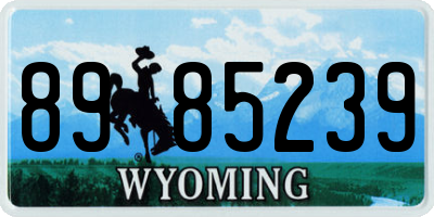 WY license plate 8985239