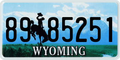 WY license plate 8985251