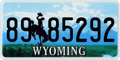 WY license plate 8985292