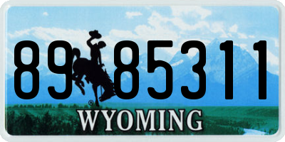 WY license plate 8985311