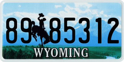 WY license plate 8985312