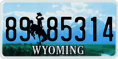 WY license plate 8985314