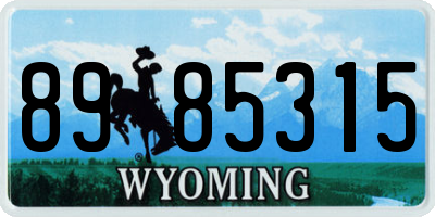 WY license plate 8985315