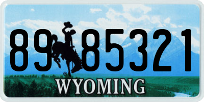 WY license plate 8985321