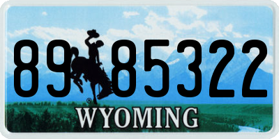 WY license plate 8985322