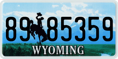 WY license plate 8985359