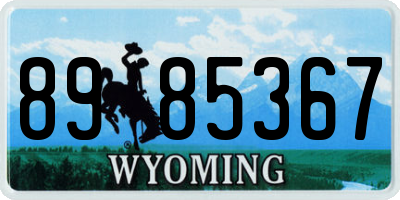 WY license plate 8985367