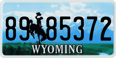 WY license plate 8985372