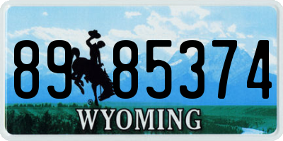 WY license plate 8985374
