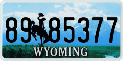 WY license plate 8985377