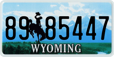 WY license plate 8985447