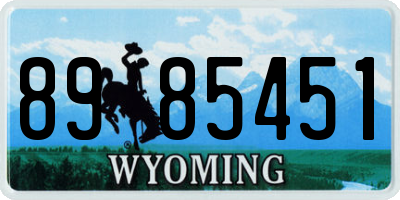 WY license plate 8985451