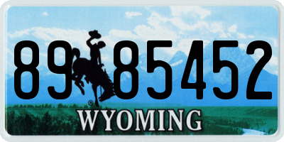 WY license plate 8985452