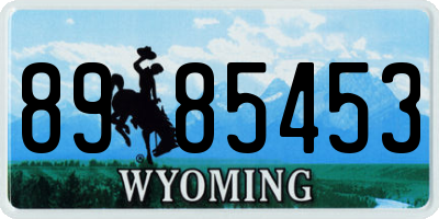 WY license plate 8985453