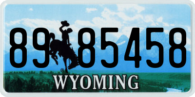 WY license plate 8985458