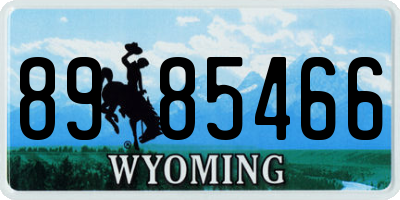 WY license plate 8985466
