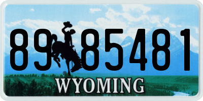 WY license plate 8985481
