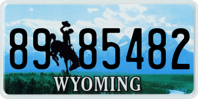 WY license plate 8985482