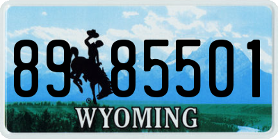 WY license plate 8985501
