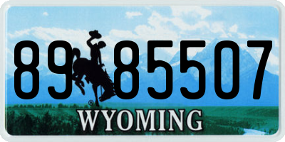 WY license plate 8985507