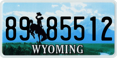 WY license plate 8985512