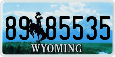 WY license plate 8985535