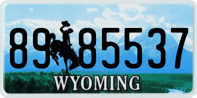 WY license plate 8985537