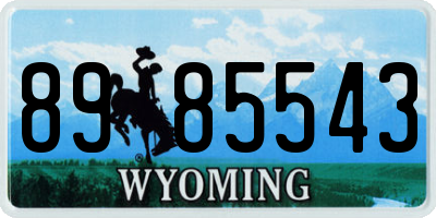 WY license plate 8985543