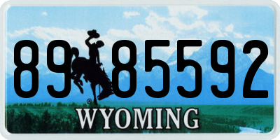 WY license plate 8985592