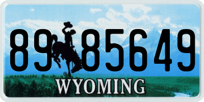 WY license plate 8985649