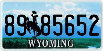 WY license plate 8985652