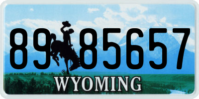 WY license plate 8985657