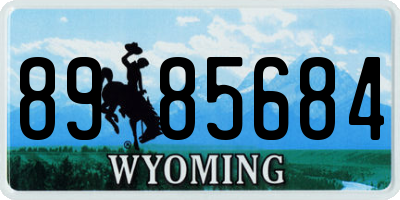 WY license plate 8985684