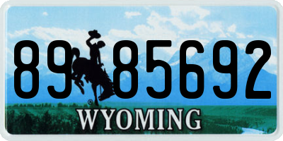 WY license plate 8985692