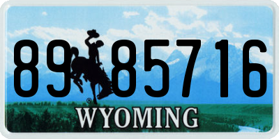 WY license plate 8985716