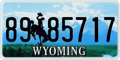 WY license plate 8985717
