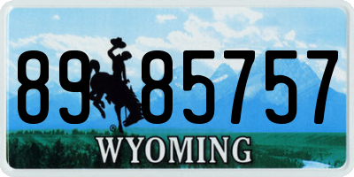 WY license plate 8985757