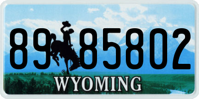 WY license plate 8985802