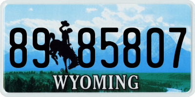 WY license plate 8985807