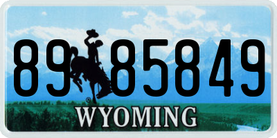 WY license plate 8985849