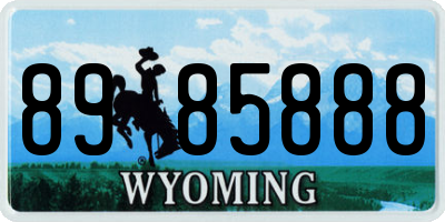 WY license plate 8985888