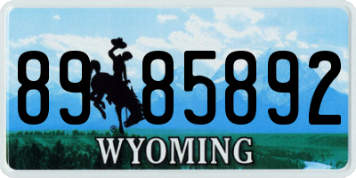 WY license plate 8985892