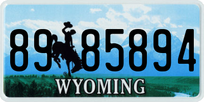 WY license plate 8985894