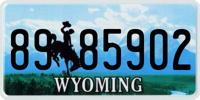 WY license plate 8985902