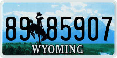 WY license plate 8985907