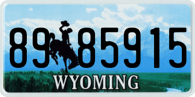 WY license plate 8985915