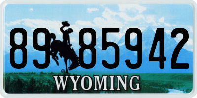 WY license plate 8985942