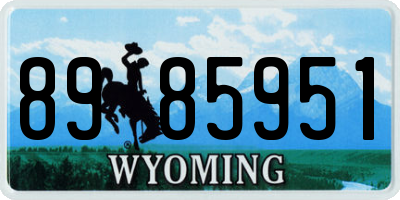 WY license plate 8985951