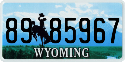 WY license plate 8985967